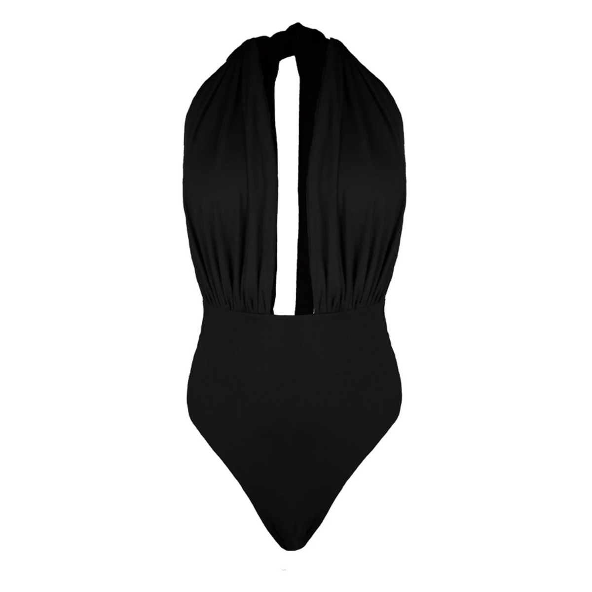 Plunge Neck One Piece - Black