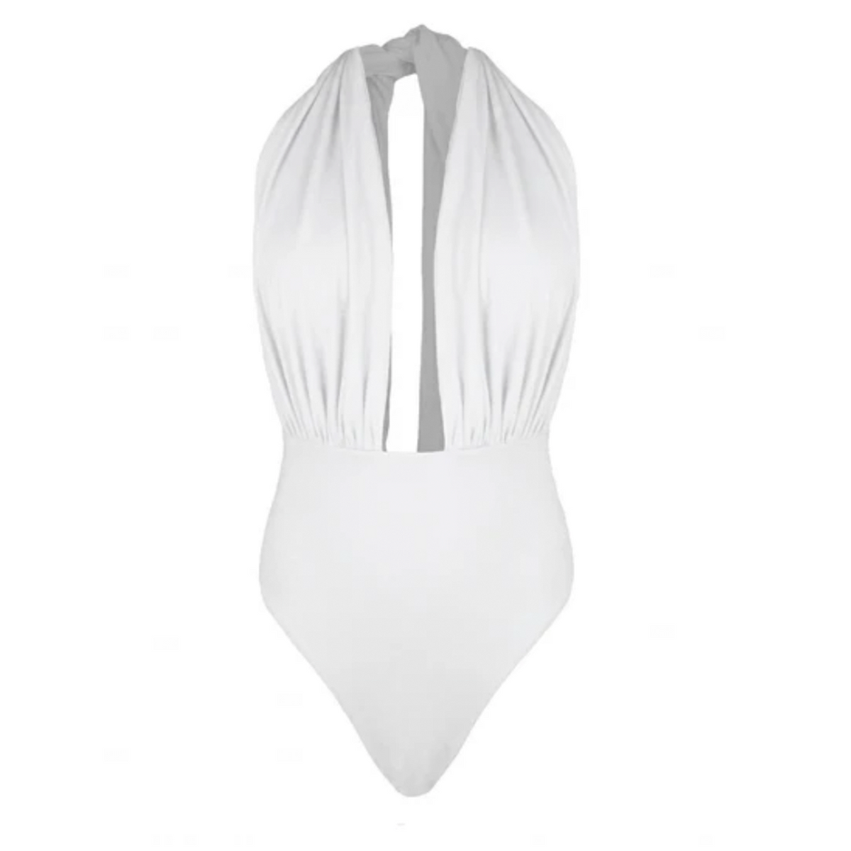 Plunge Neck One Piece - White