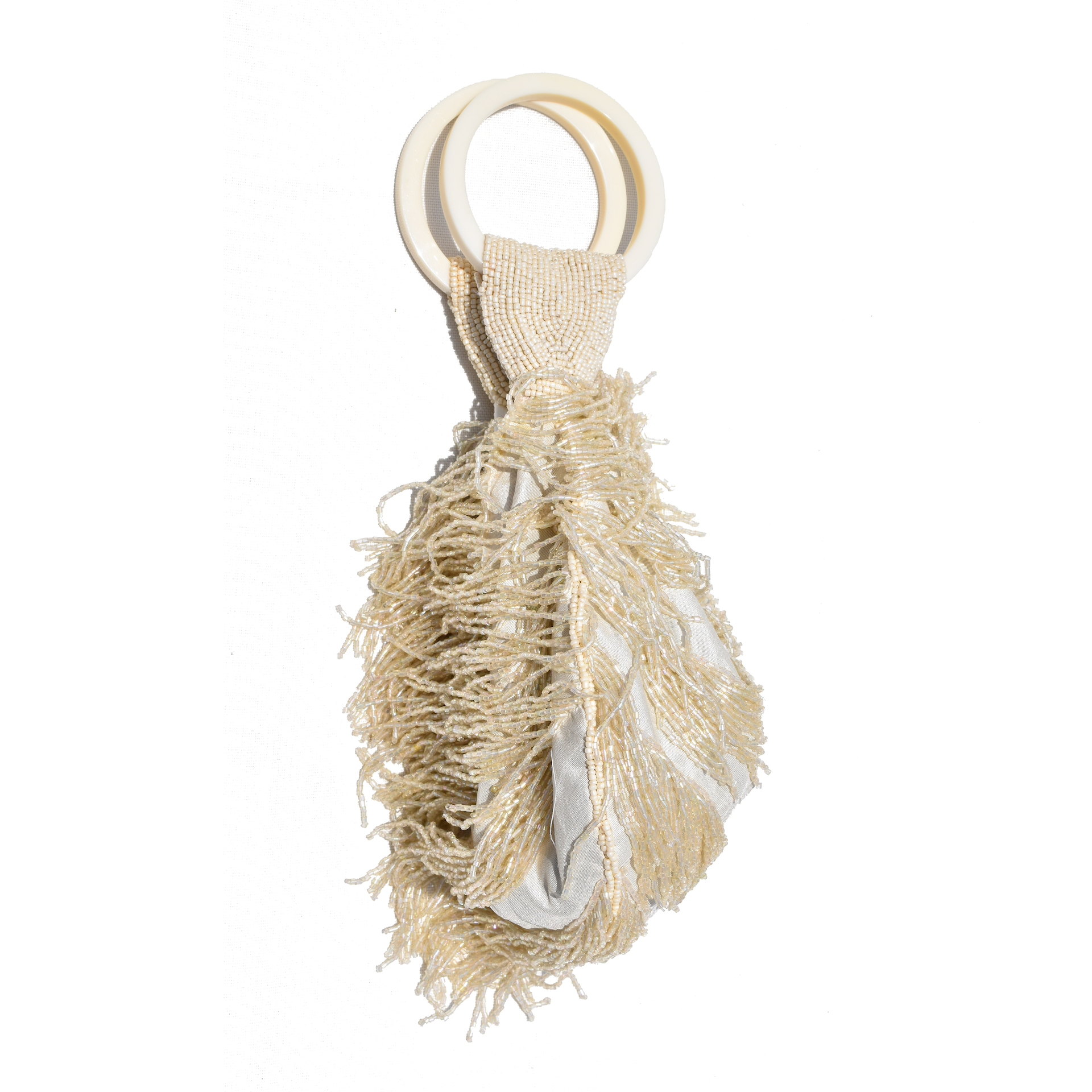 Wristlet fringe bag - Beige